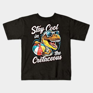 Stay Cool in the Cretaceous - Dinosaur Beach Fun Kids T-Shirt